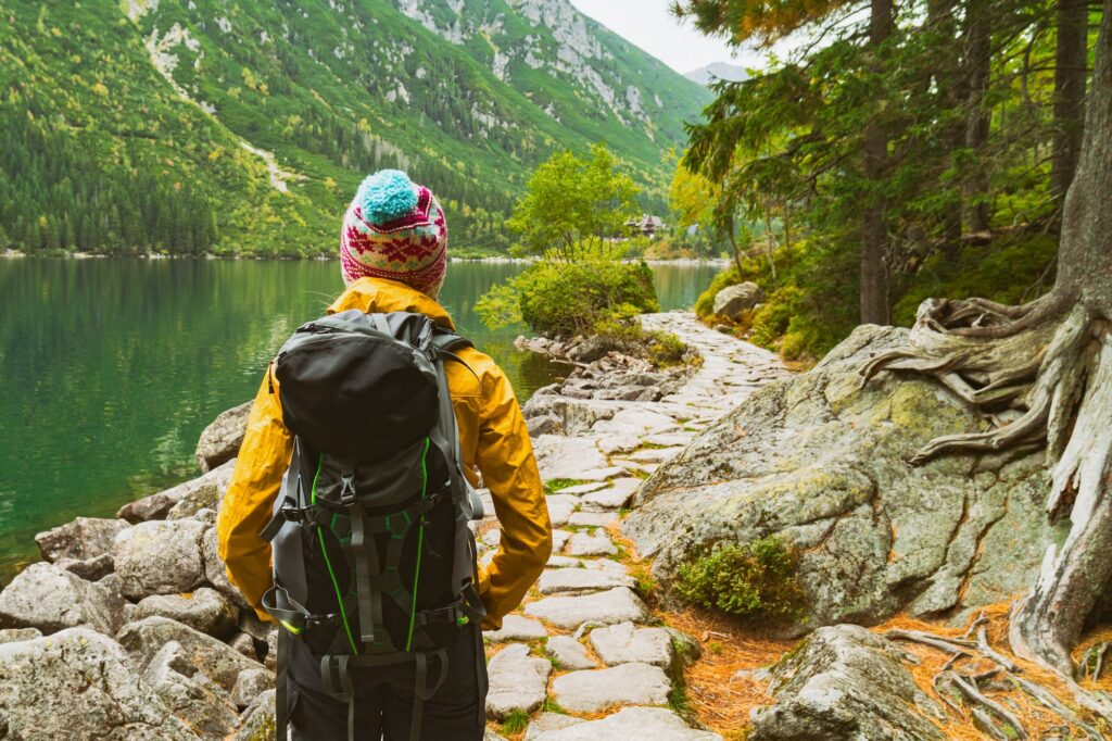 Young woman with backpack